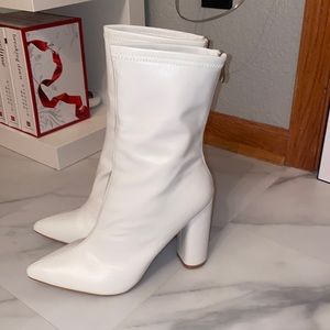 boohoo white heel boots